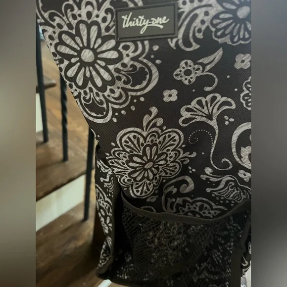 thirty-one New in Bag Super Organizing Tote in Brown Floral Woodblock - Picture 7 of 10